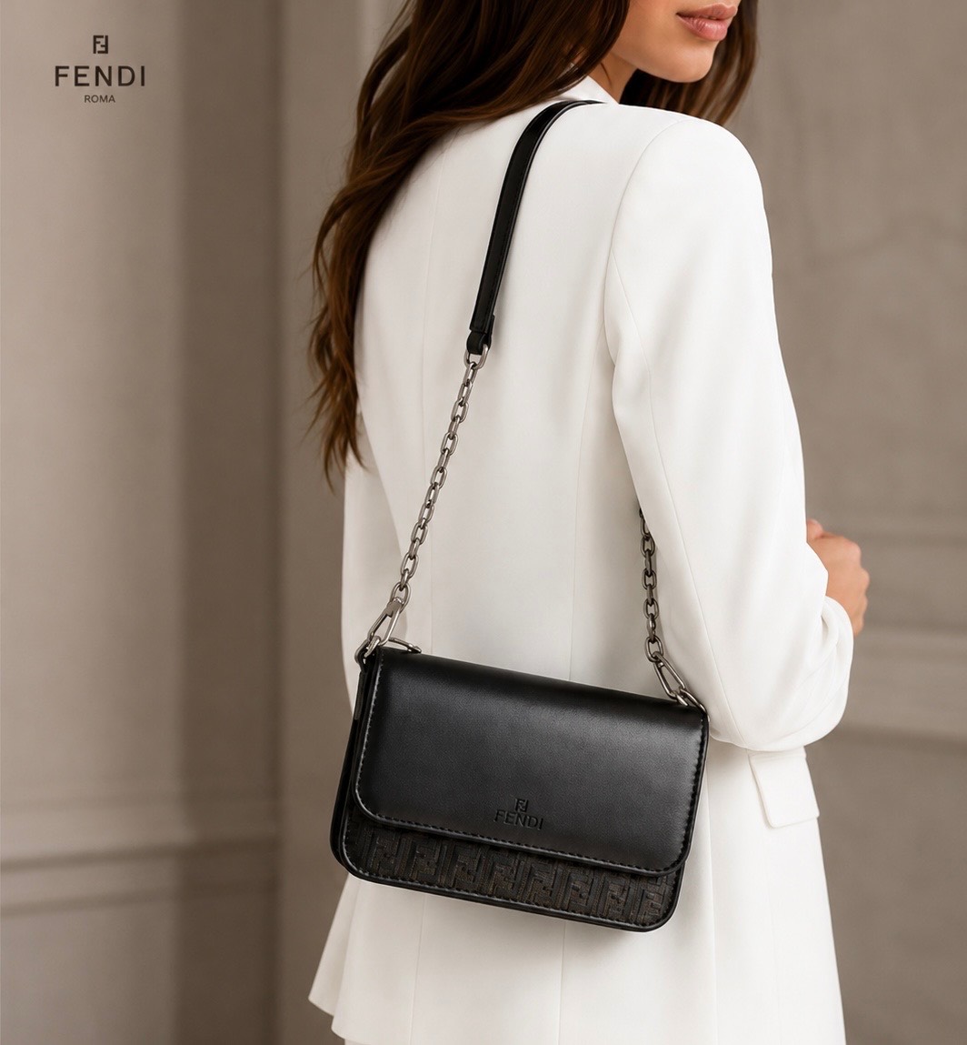 کیف زنانه طرح چرم وارداتی طرح fendi