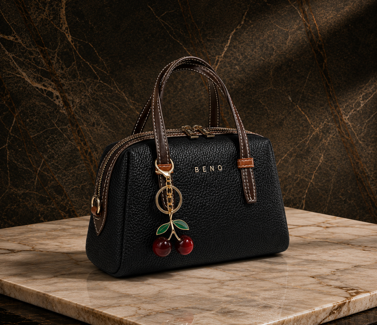 کیف دستی زنانه برند benoمدل گیلاس طرح صندوقی